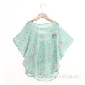 Girls high quality printed top in butterfly sleeve